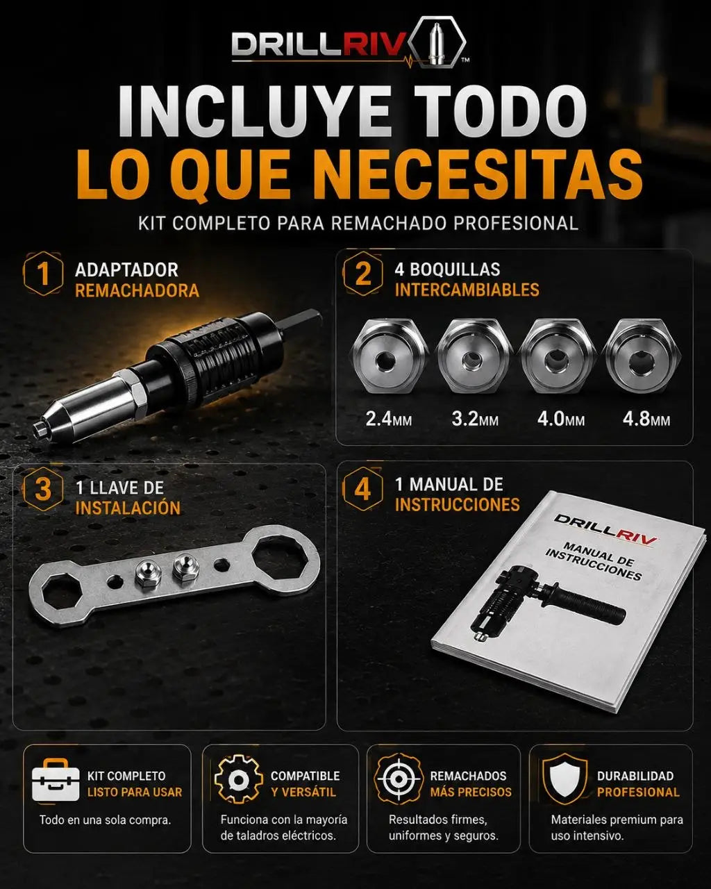 ADAPTADOR REMACHADORA PARA TALADRO I DRILLRIV™