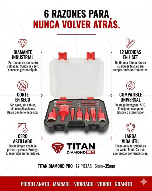 💎SET X12 COPAS DIAMANTADAS I TITAN DIAMOND PRO