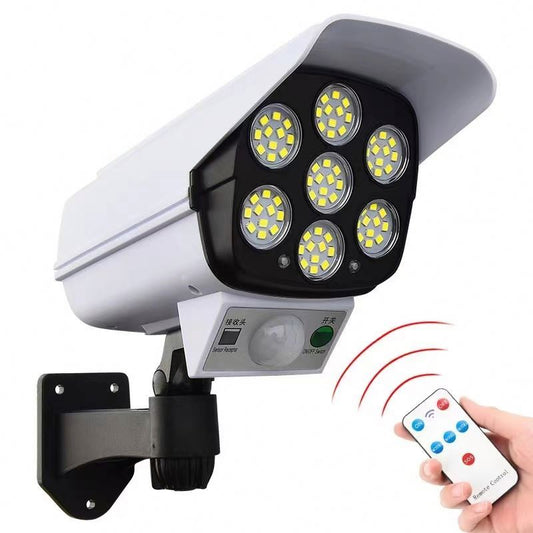 🔦Reflector Solar Tipo Cámara con Sensor de Movimiento, control remoto y Giro 360°